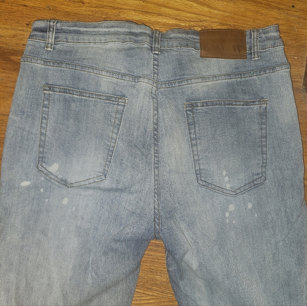 Waimea Skinny Fit Denim Jeans 👖 size 36x32 stretchy light blue distressed - Picture 3 of 9